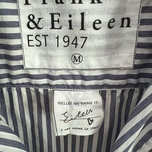 Frank & Eileen Navy and White Striped Shirt